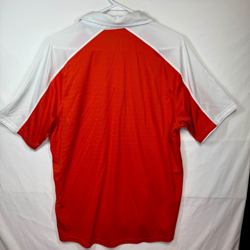 Adidas ClimaLite Polo Shirt Athletic Training Gym Golf Orange White Sz XL - Picture 7 of 7